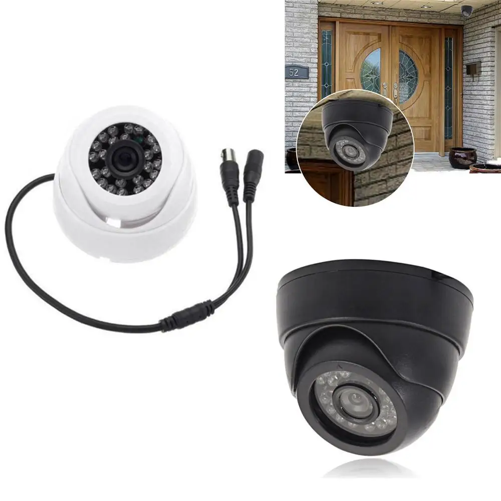 1200TVL 3.6mm 24LED Waterproof Security IR Night Vision CCTV Dome Camera Black 