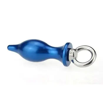 

Blue metal plug with ring-16 cm.