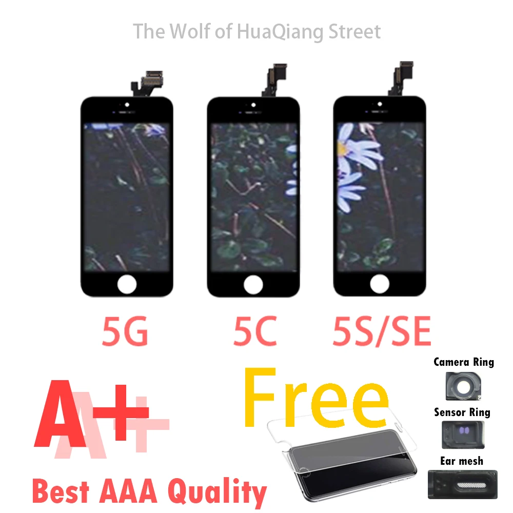 Качество экрана AAA для iPhone 5 5S SE 5C ЖК дисплей часть стеклянная Сенсорная панель