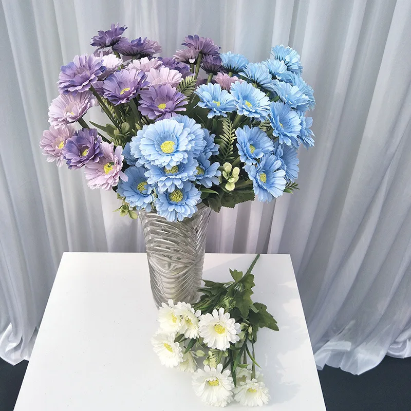 10Head Simulation Gerbera Bunches Home Wedding Decoration Flowers Artificial Flower Set Simulation Plant Pot QW74 (3)