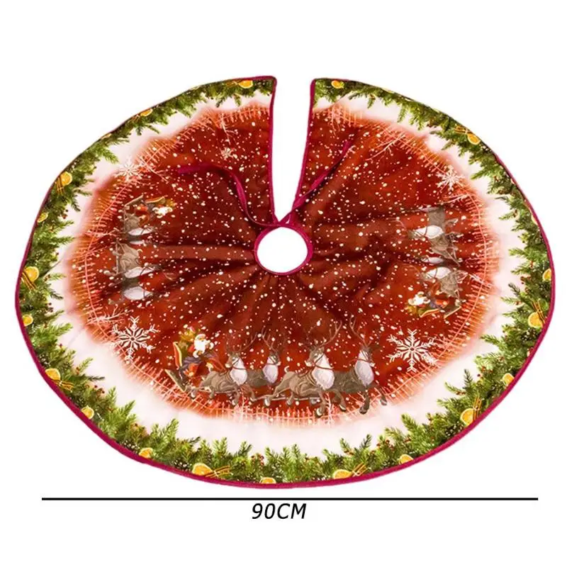 33 стиля Рождественская елка юбка ковер домашнее уличное Рождественское украшение Санта Клаус Лось год Рождественская елка Чехол красивый - Цвет: 90 cm N
