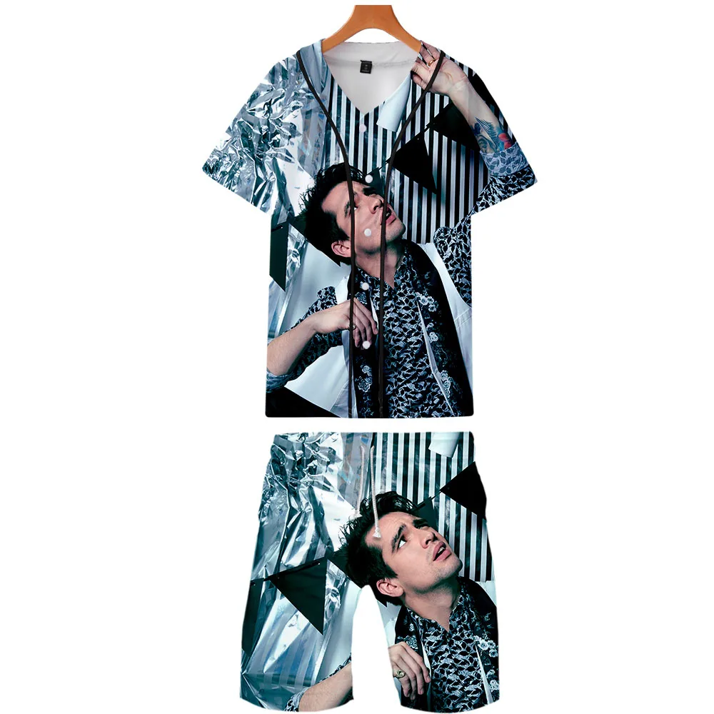 2019 Panic! На дискотеке комплект из двух предметов, куртки и шорты Kpop, модная новинка, крутой принт, бейсбольная куртка, комплект для мужчин