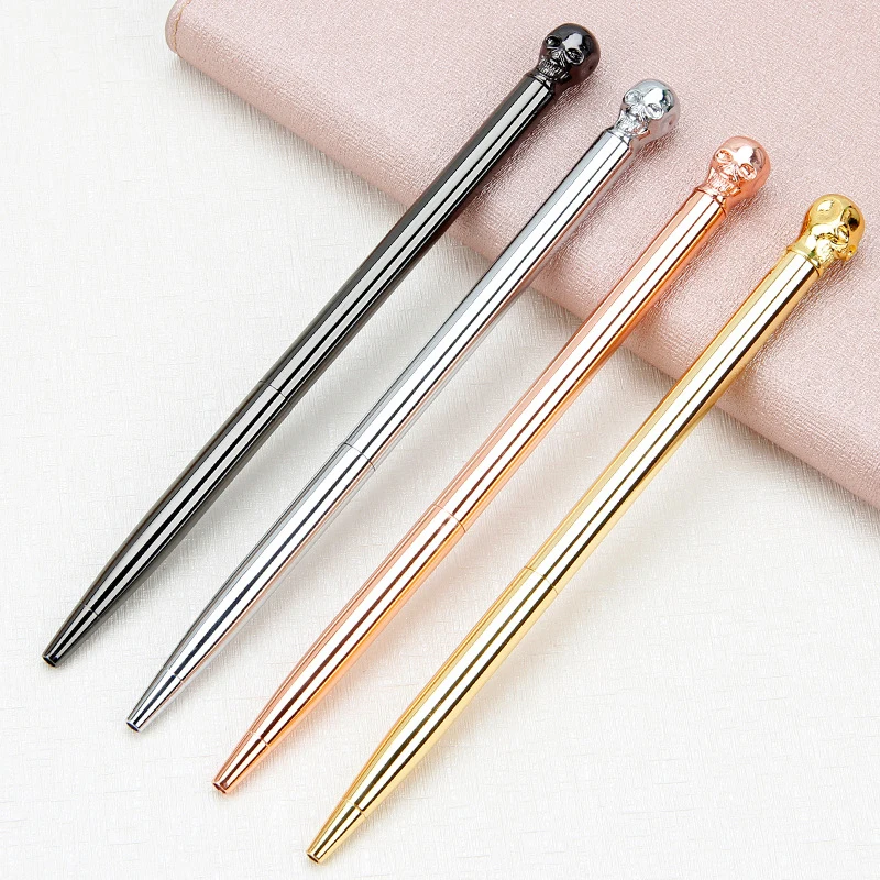 

Skull Pen Creative Skull Metal Ballpoint Pen Halloween Ball Pen for School Office Stationery Pen