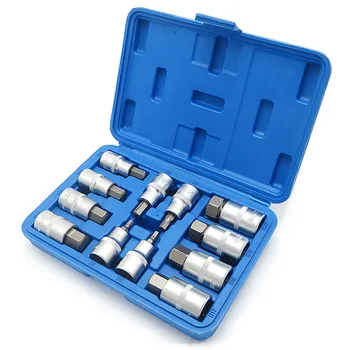 

GTBL 12pcs Metric Hex Bit Socket Set 1/2 Inch Drive Alle Key Chrome Vanadium Steel Screwdriver Bit Sockets