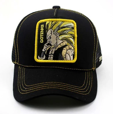 Dragon Ball Z сетчатая Кепка Гоку бейсболка черная желтая с изогнутыми полями Бейсболка Кепка Gorras Casquette - Цвет: GOTENKS