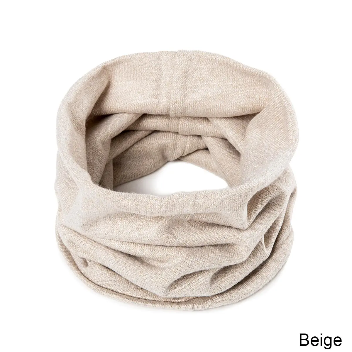 YEABIU женский Модный зимний теплый мягкий вязаный хлопковый шарф-хомут унисекс шарф-шаль-кольцо - Цвет: beige