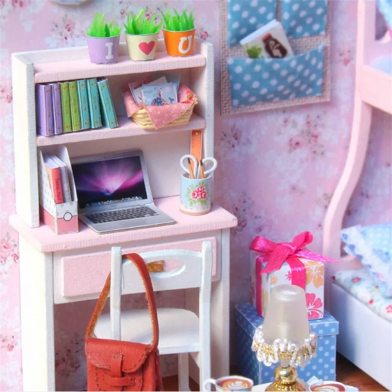 DIY Миниатюрный Кукольный домик Модель деревянная игрушка мебель ручной работы подарочные модельные игрушки кукольные домики игрушки подарок на день рождения