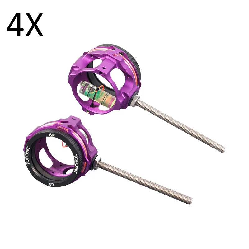 Purple 4X Стрельба тренировочный лук объектив прицела 2X/4X/6X/8X 0,019 оптический волоконный прицел контактный блочный лук стрельба из лука практика Охота прицеливание аксессуары - Цвет: Purple 4X