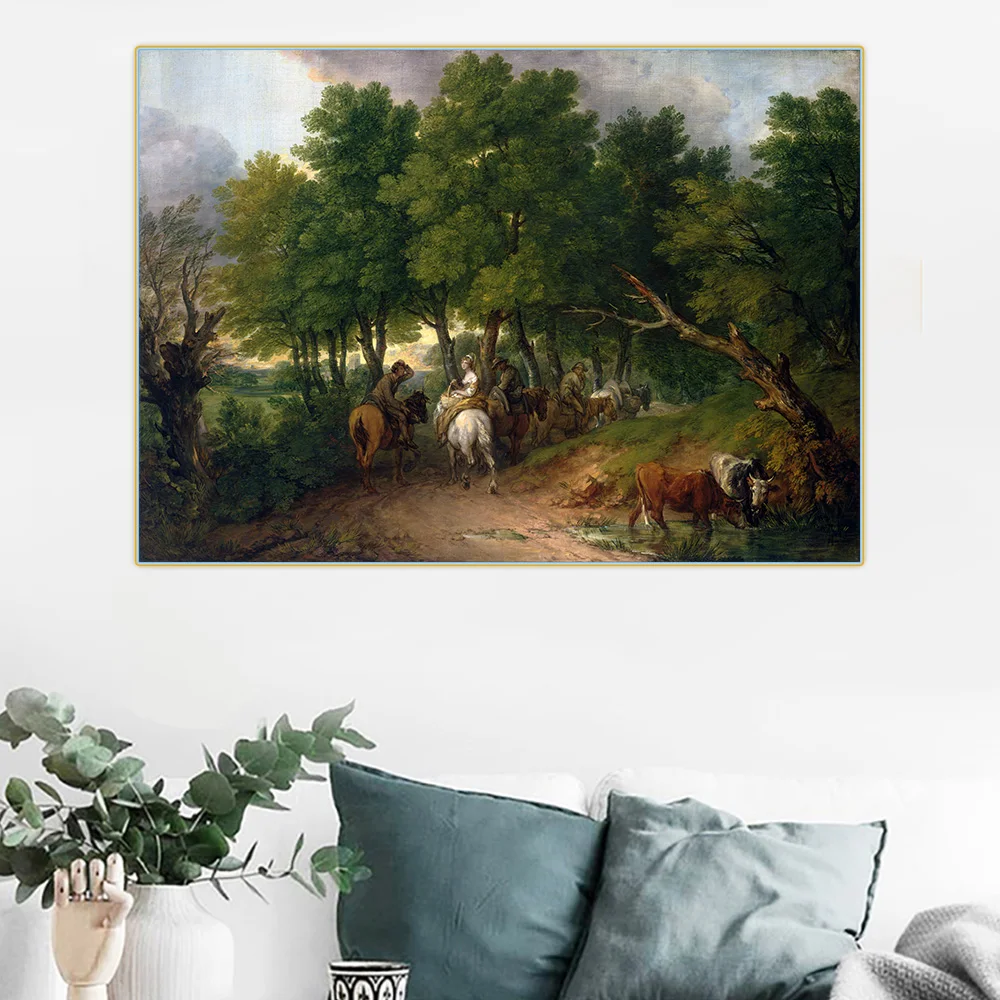 Citon Thomas Gainsborough 《 Strada Dal Mercato 》 Della Tela Di Canapa Pittura A Olio Di Arte Naturale Opere D'Arte Poster Immagine Della Decorazione D