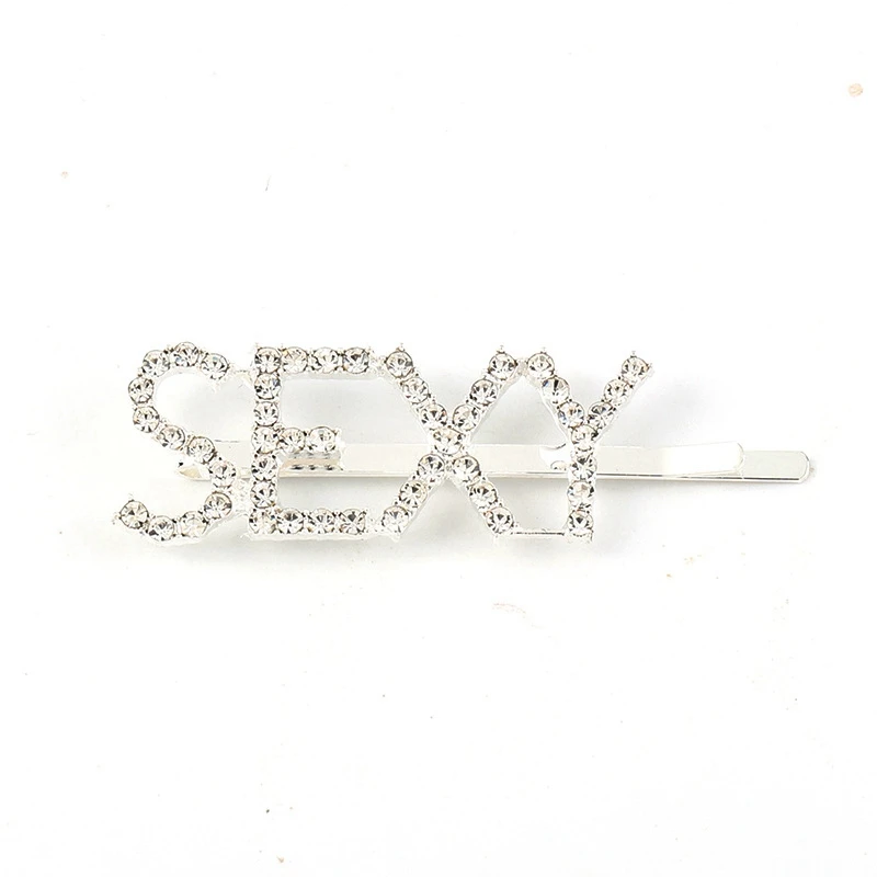 sexy Модные 1 шт. Стразы с буквами, заколка для волос с уникальным знаком BOSS для женщин, заколка для волос с кристаллами, аксессуар для волос с буквами, ювелирные изделия для волос - Цвет: sexy