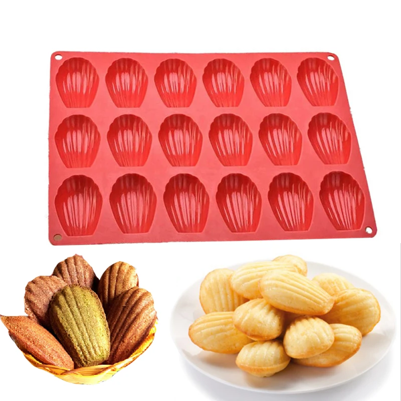 20 Even Madeleine Shell Silicone Madeleine Cookie Mold 100% Platinum Silicone Shell Biscuits Cake Bakeware Tools