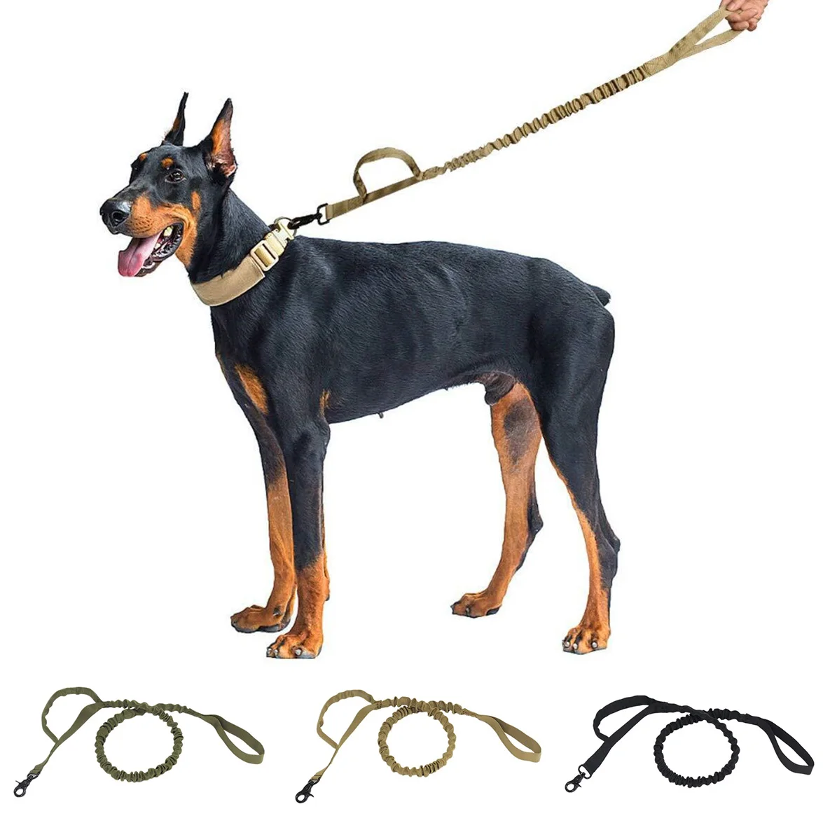 Dog Leash Army Quick Release Stretchable Snap Lead For Outdoor Strong
