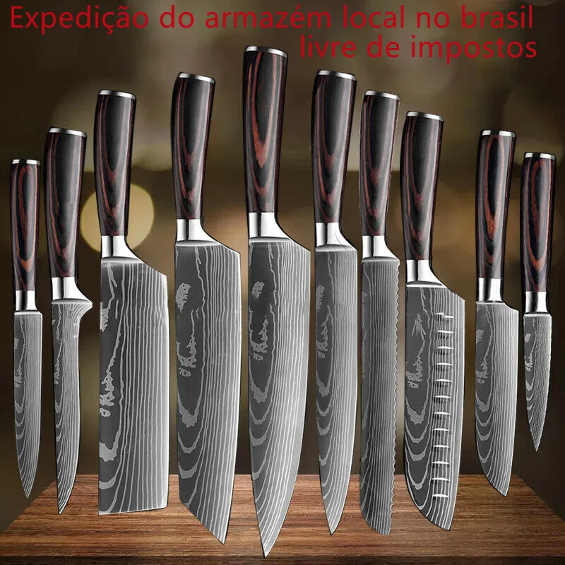 8&quotinch Japanese Kitchen Knives Laser Damascus Pattern Chef Knife Sharp Santoku Cleaver Slicing Utility Tool | Дом и сад