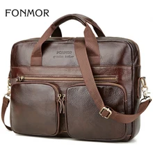 Мужская Натуральная кожа сумка мужская, из бычьей кожи портфель для ноутбука офисная Сумочка высокое качество сумки для компьютера