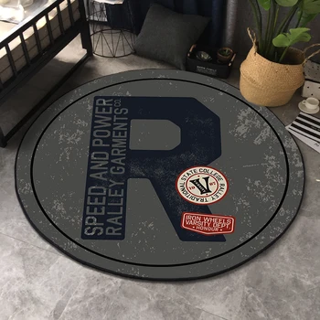 

Words Round Carpet Soft Carpets for Men Living Room Anti-slip Rug Chair Floor Mat for Home Decor Boys Room