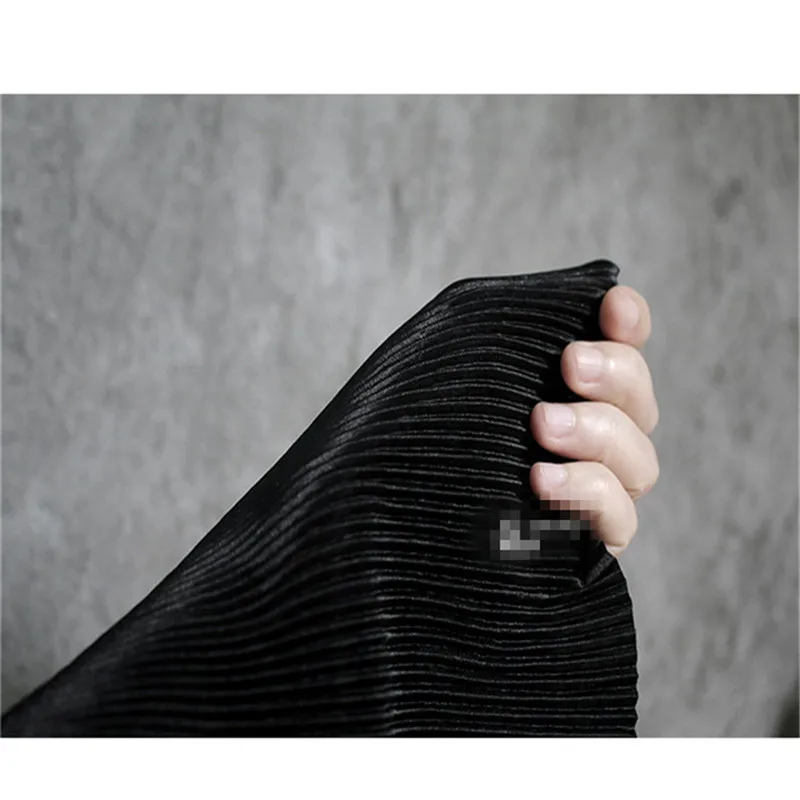 

45cm*155cm/piece High-grade vintage stripe pleat pressed pleat fine pleat highlights fabric spring/summer dress designer fabric