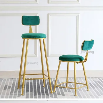 

Nordic Bar Stool Wrought Iron Ins Customized Table Gold Cafe Back Bar Chair High Chair Counter Stool Bar Stools for Home Decor