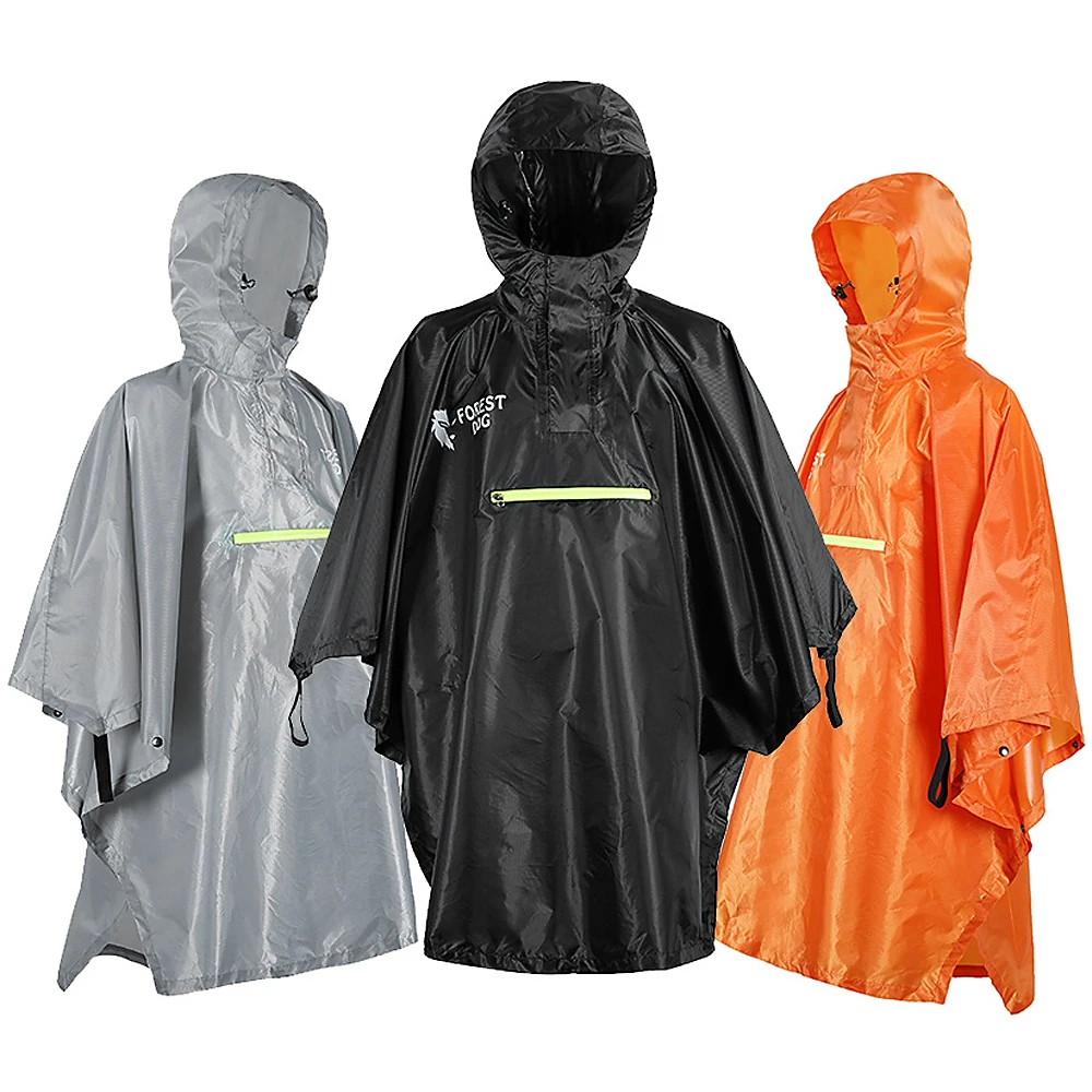 Outdoor Raincoat Waterproof Rainwear Coat with Reflector Rainproof Poncho Reflective Strip for Camping Hiking Mountaineering | Спорт и