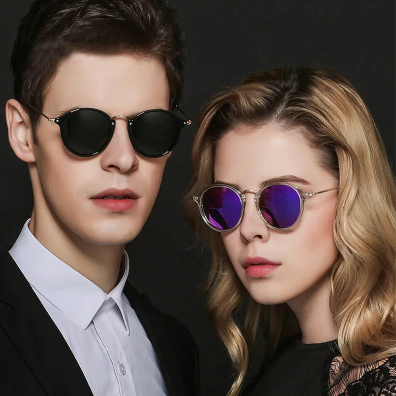 

New Round Sunglasses Coating Retro Men Women Brand Designer Sunglasses Vintage Mirrored Glasses Polarized Sunglasses
