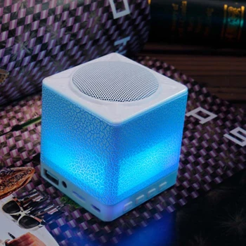 

Square LED Mini Wireless Bluetooth Speaker TF Portable Speaker Music Hands-Free for IPhone and Microphone