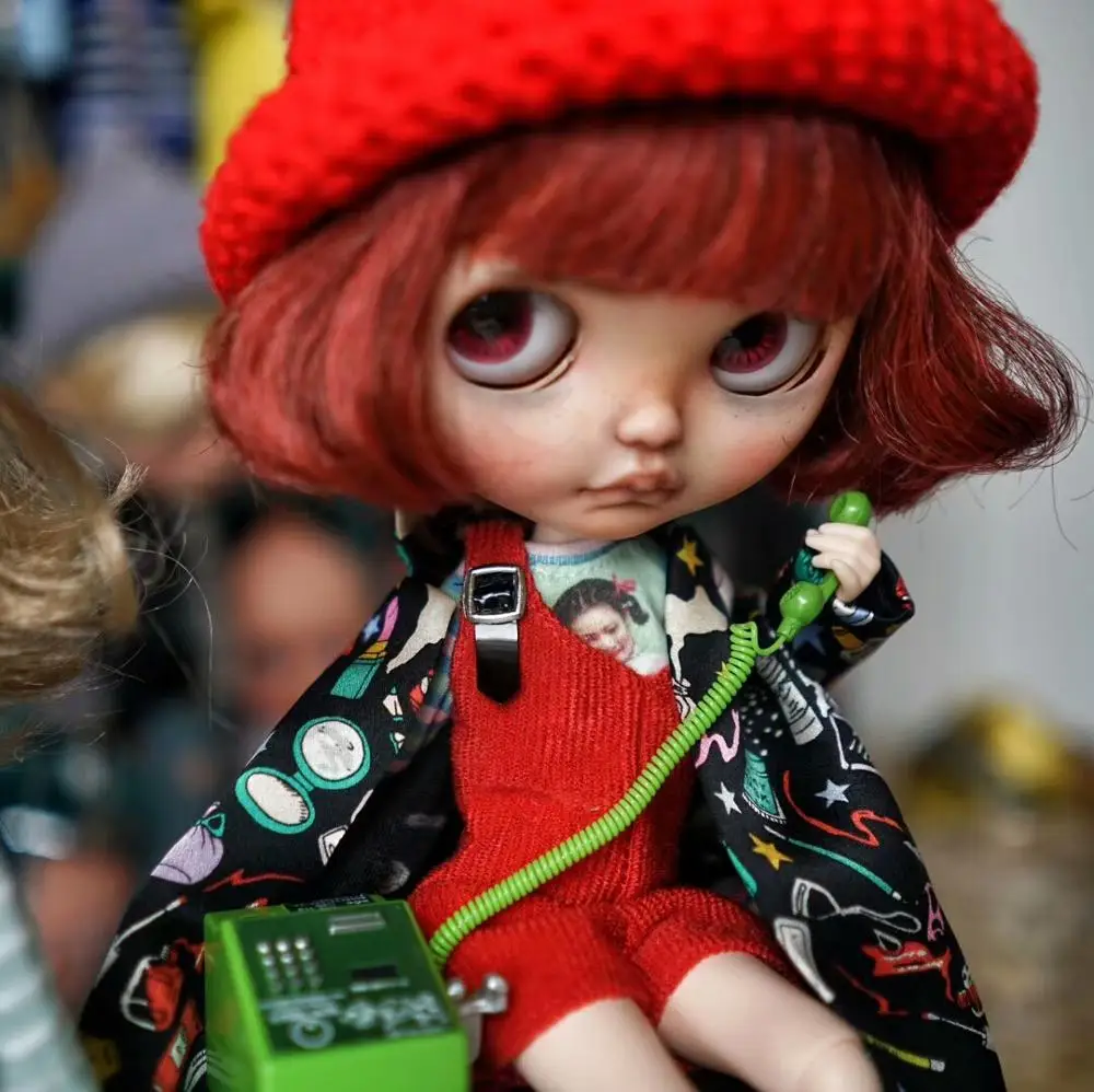 1 шт. милые куклы blyth круглая шляпа красная шерстяная шляпа для blyth, kurhn, 1/6 аксессуары для кукол