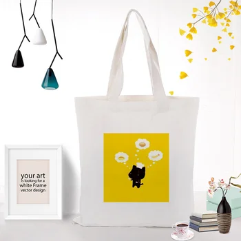 

Yellow Series Handbag Tote Bag Shopping Bag Custom Print Logo Text DIY Daily Use Eco Ecologicas Reusable Recycle Canvas