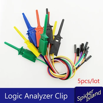 

5pcs/lot SMD Test Hook Test Clip Logic Analyzer Clip 5 Strips With DuPont Cable 20cm Female Connector Test Clip 5pcs/lot