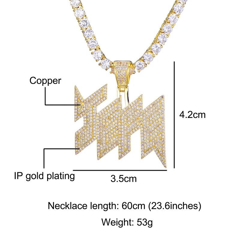 US7 Bling Iced Out JEFE кулон и ожерелье микро проложили CZ Ожерелье для мужчин хип-хоп ювелирные изделия