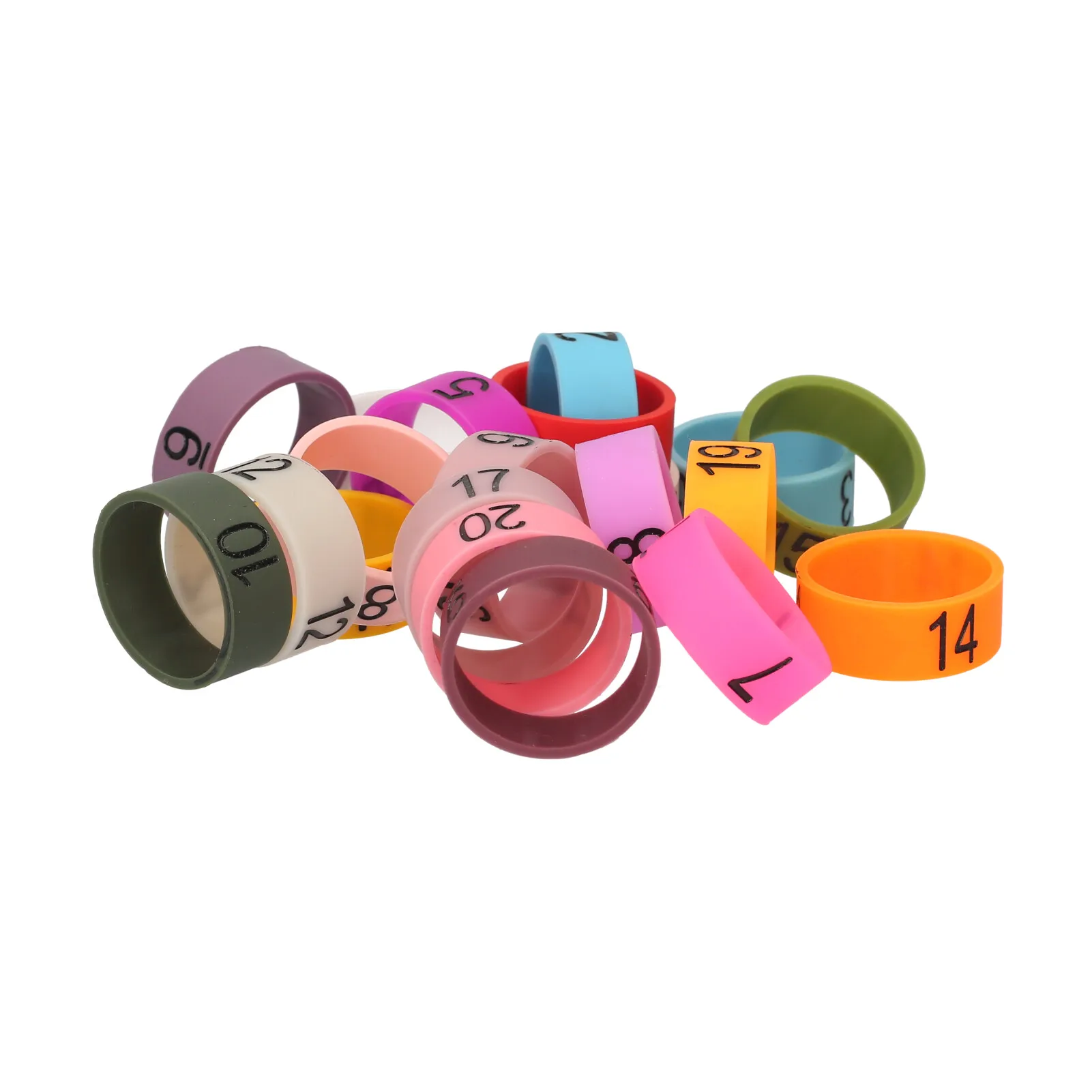 Microphone Colored ID Rings Number 1 to 20 Multicolor Soft Silicone Ring for Different Microphones Random Color 20 PCS microphone id rings