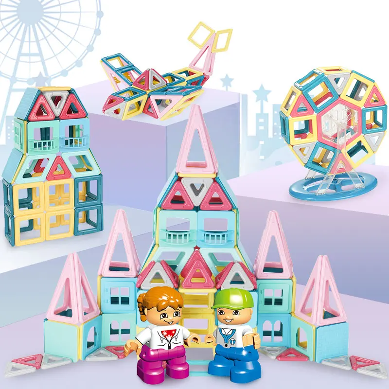 Goedkoop Macaron Kleur Magnetische Blokken Speelgoed Voor Kinderen Magneet Blokken Bouw Toy Set Designer Educatief Bricks Magnetische Speelgoed Kids
