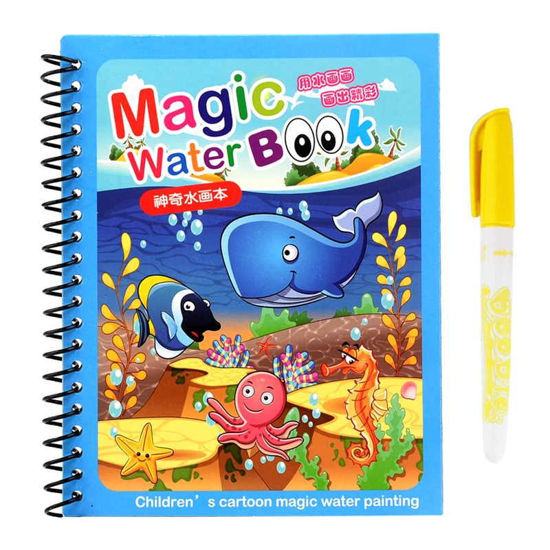 

10 Style Magic Water Drawing Book Coloring Book Doodle with Pen Drawing Toy Painting Board Puzzle Toys For Kids Boy Education