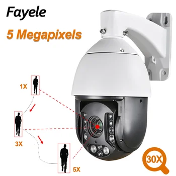 

5MP Auto Tracking PTZ Camera Auto zoom in 2MP Speed Dome IP camera 30X zoom two Way Audio IR 200M ONVIF IP66 Outdoor Voice Alarm