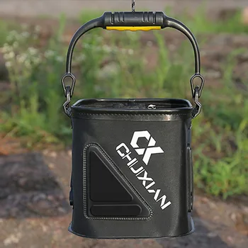 

DKSHETOY Fishing Bucket with Rope Eva Thickened Fish Bucket Folding Fish Box Small Fishing Bucket Fishing Gear SS