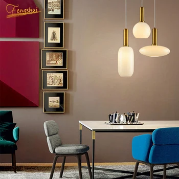 

Nordic Minimal LED Gold Art Pendant Lanp Modern Bedroom Meal Bar Hanging Lamp Cafe Loft Living Room Hotel Decor Light Fixtures