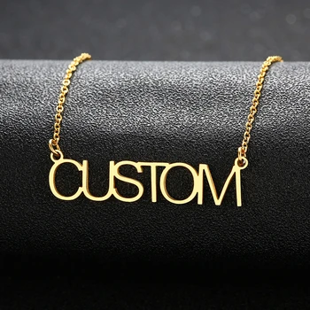 

Vnox Minimalist Custom Name Necklace Adjustable Stainless Steel Women Elegant Chokers Party Jewelry