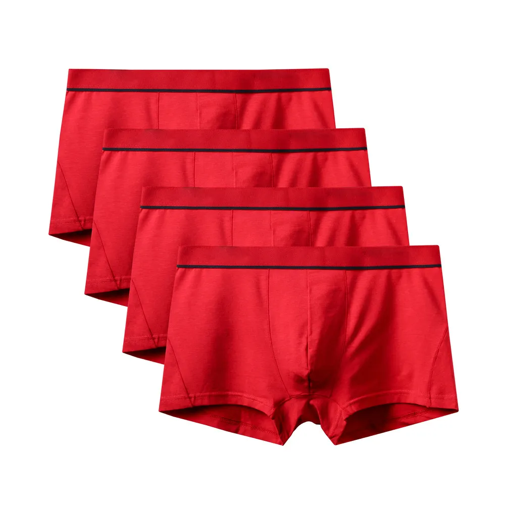 4Pcs A0582 Red 4Pcs \ Лот модные, пикантные классические мужское нижнее белье; трусы-боксеры; шорты Высокое качество Мужские штаны комфортабельные экономически эффективным мужские трусы - Цвет: 4Pcs A0582 Red