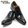 LUXURY LEATHER MEN SHOES CASUAL MEN OFFICE BUSINESS WEDDING SHOE COFFEE BLACK LACE-UP BUCKLE STRAP POINTED OXFORD SHOES FOR MEN ► Photo 2/6
