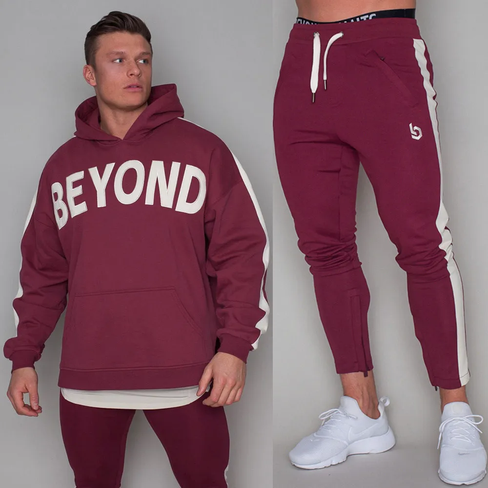 

Hoodie Pants Sets Men Tracksuit Brand Sportswear Casual Fashion Loose Sweatshirt Jogger Fitness Sweatpants Male Cotton Jacket