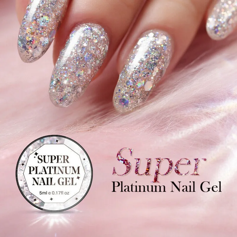 Nail Art Soak Off UV светодиодный гель лак с блеском для ногтей гель-блеск косметический инструмент для ногтей Пудра для ногтей модный бриллиантовый Гель-лак с блестками