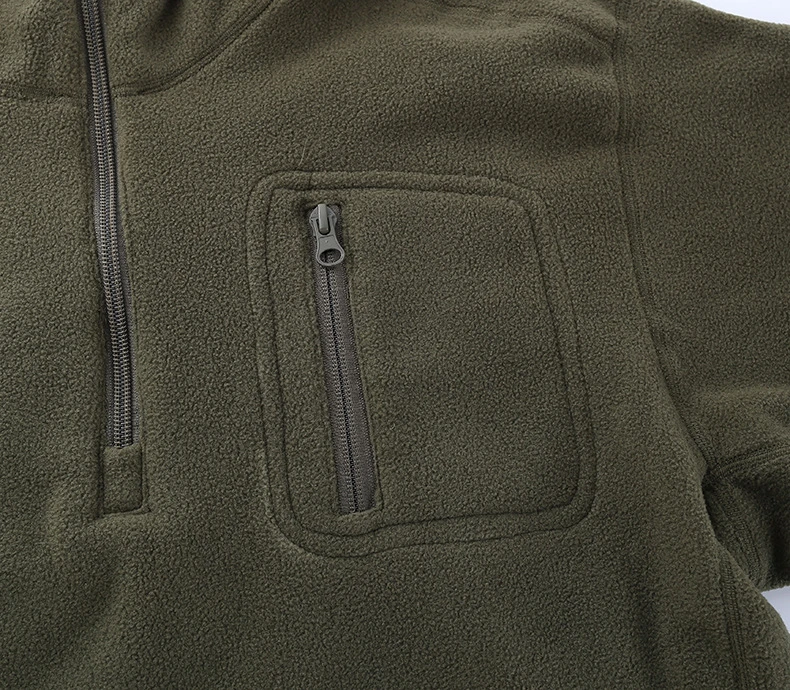 Men Winter Warm Fleece Jacket Pullover Tops Outdoor Hiking Sports Windproof Coat Thermal Liner Army Tactical Training Clothes