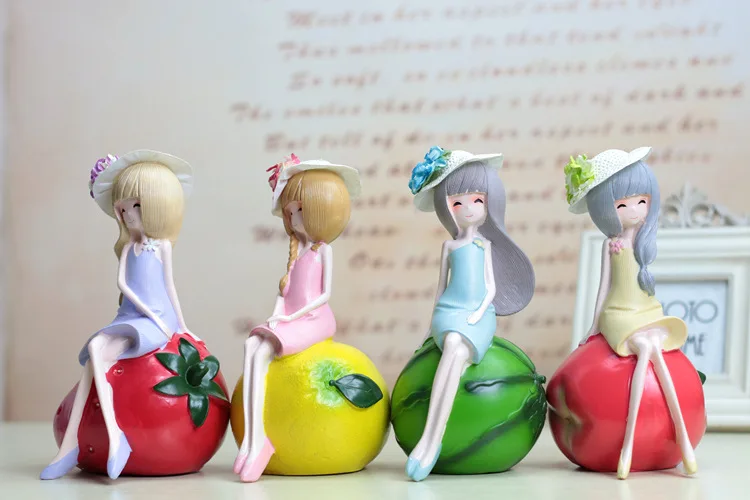 Creative Resin Decorations Zakka Grocery Gift GIRL'S Coin Bank Fresh Color Fruit Savings Bank Gift