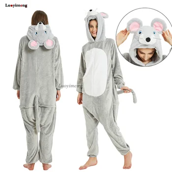

Kigurumi Adults Animal Unicorn Pajamas Sleepwear Cartoon Women Men Winter Unisex Flannel Stitch Pyjamas Mouse Licorne Pijamas