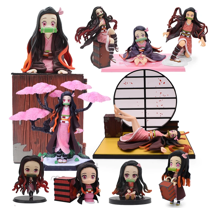 Figura De Accion De Anime Japones Demon Slayer Kimetsu No Yaiba Kamado Nezuko Modelo De La Serie Nezuko En Pvc Juguete De 6 cm Figuras De Accion Aliexpress