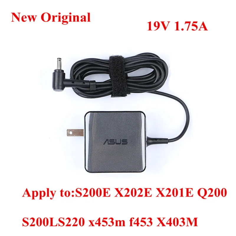 

Original Laptop adapter charger cable For ASUS S200E X202E X201E Q200 S200L S220 x453m f453 X403M 19V 1.75A