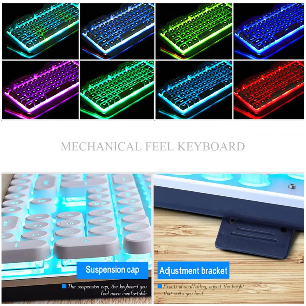 Backlit Computer Keyboard LED Illuminated Keyboard For Gaming Professional