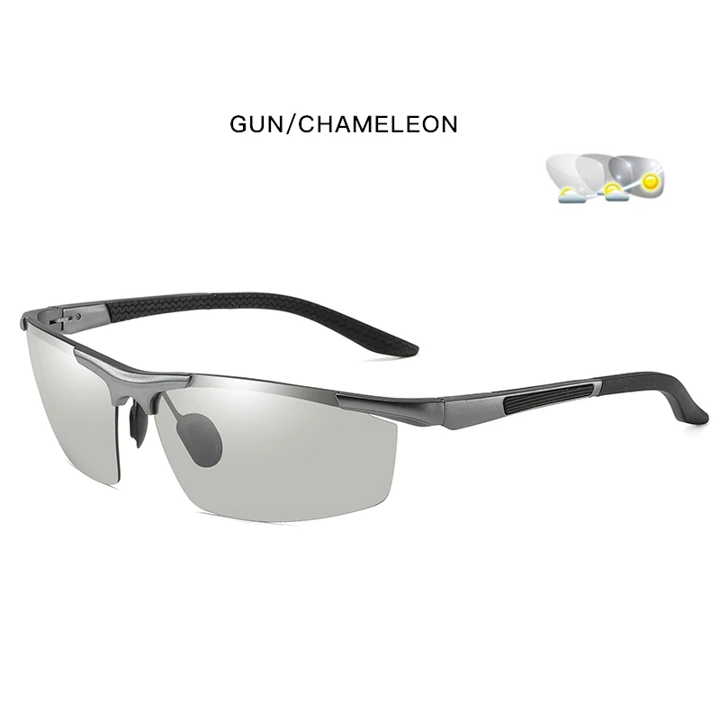 CoolPandas бренд классический дизайн фотохромные солнцезащитные очки для мужчин поляризованные очки для вождения день ночное видение Хамелеон объектив унисекс - Цвет линз: Gun Frame