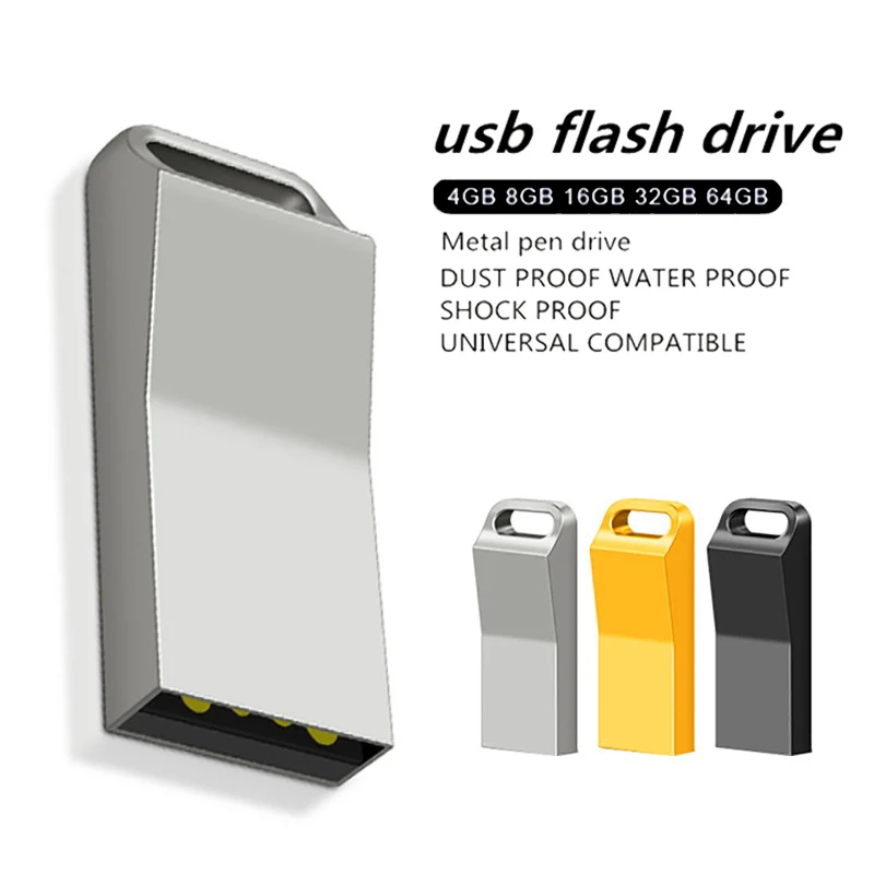 Мини миниатюрный флэш накопитель 4 ГБ 8 16 USB флеш 32 64 металлический Usb ключевой диск