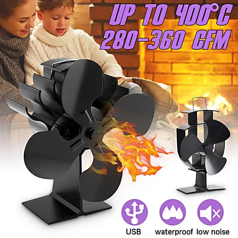

2/3/4 Blades Heat Powered Wood Stove Fan Eco Fans For Wood Stoves Home Fireplace Fan Efficient Heat Distribution Home Tools