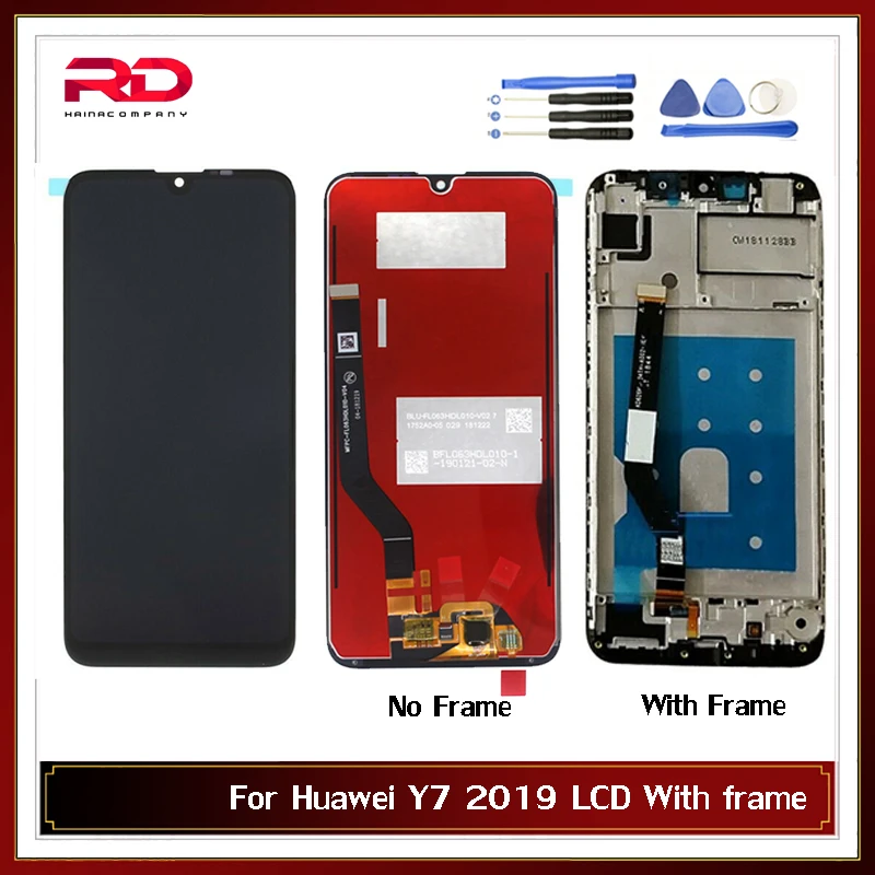 Оригинальный ЖК дисплей для Huawei Y7 2019 сенсорный экран дигитайзер с рамкой в сборе