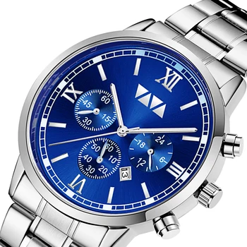 

Men's Large Dial Fashion Stainless Steel Band Watch Business Casual Calendar Quartz Watch Waterproof Watch Manufacturer Spot